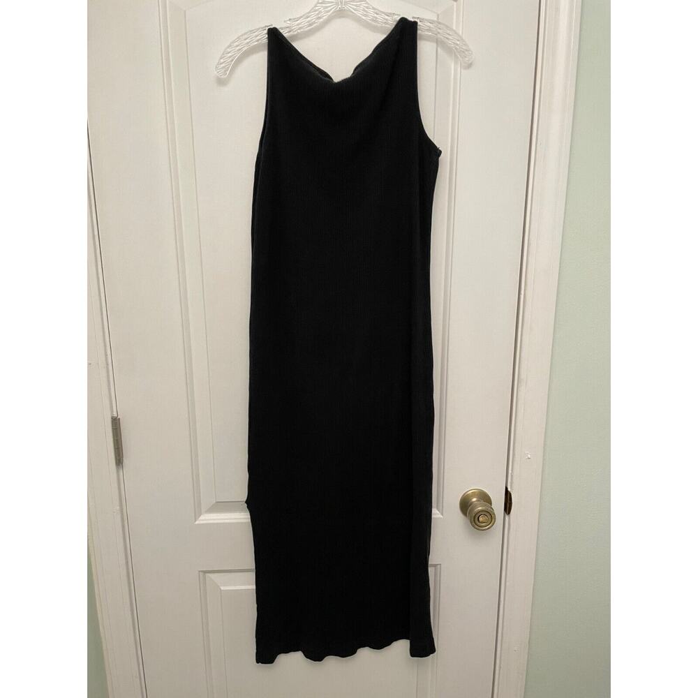 Lauren Ralph Lauren Womens Dress Large Petite Black Strappy Ribbed Grunge Y2K - Picture 6 of 12